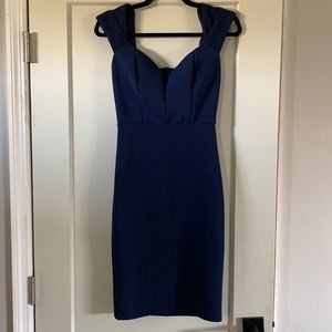 Lulus Bodycon Off the Shoulder Navy Dress